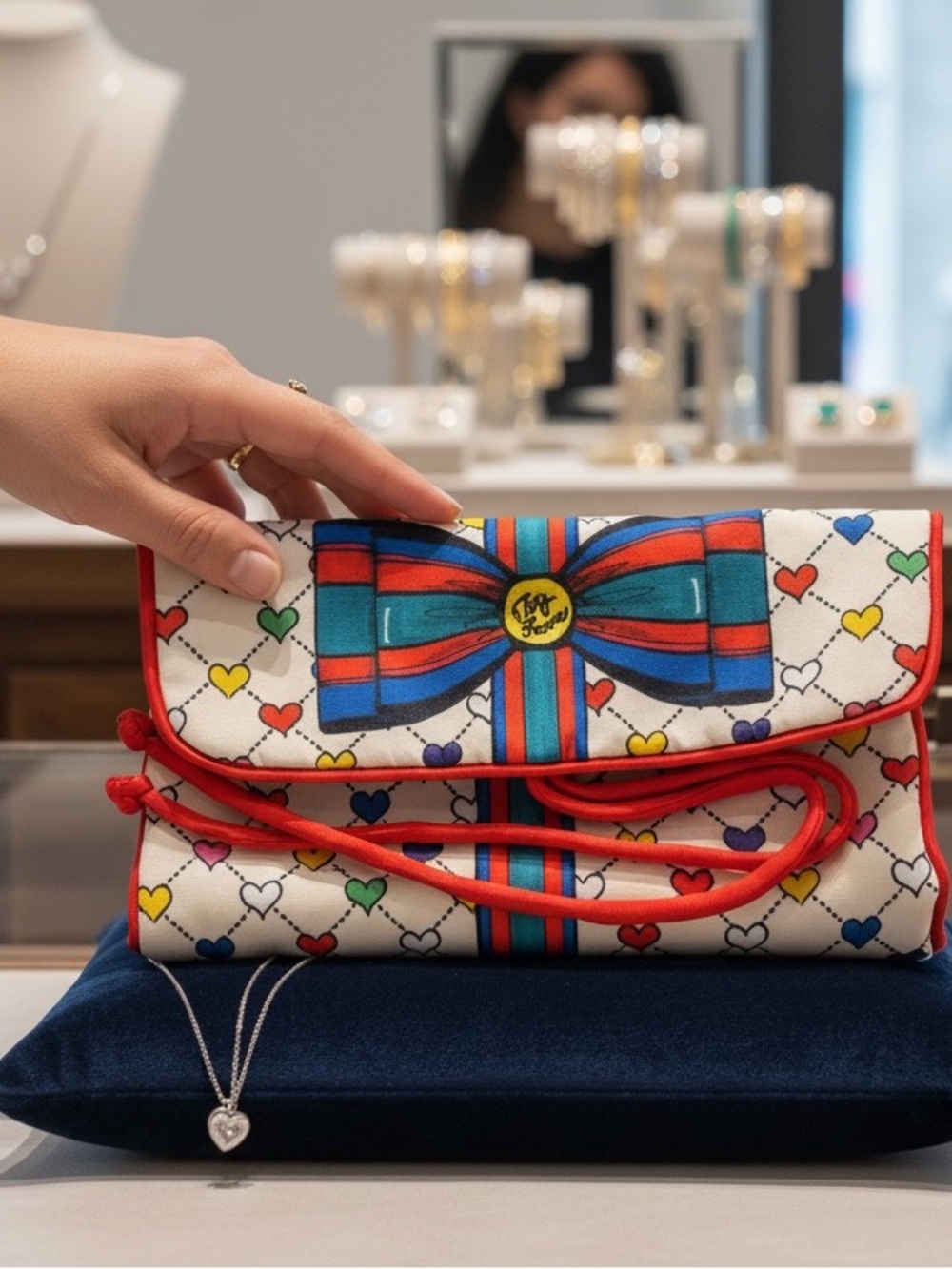 Brighton cloth Jewlery bag in the famous heart design